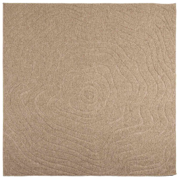 vidaXL Tapis de surface Carré HUARTE Naturel 200 x 200 cm Polyester