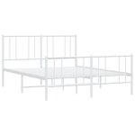 vidaXL Cadre de lit métal sans matelas et pied de lit blanc 140x200 cm