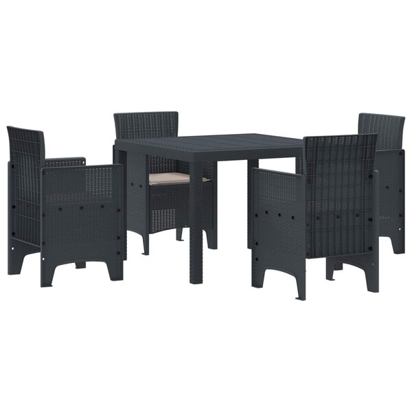 vidaXL Ensemble de salle à manger pour jardin 5 pc Anthracite