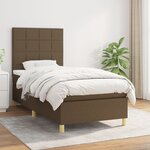 vidaXL Sommier à lattes de lit avec matelas Marron foncé 100x200 cm