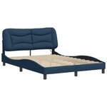 vidaXL Cadre de lit avec LED sans matelas Hvar bleu 140x190 cm tissu
