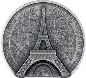Pièce de monnaie en Argent 10 Dollars g 62.2 (2 oz) Millésime 2024 Historical Monuments EIFFEL TOWER (PRÉCOMMANDE)