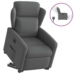 vidaXL Fauteuil inclinable électrique gris foncé tissu