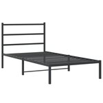 vidaXL Cadre de lit métal avec tête de lit noir 100x200 cm