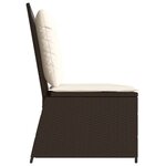 vidaXL Banc inclinable de jardin avec coussins marron résine tressée