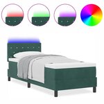 vidaXL Lit à ressorts avec matelas Vert foncé 80 x 200 cm Velours