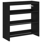vidaXL Étagère à chaussures noir 60x25x62 cm bois d'ingénierie