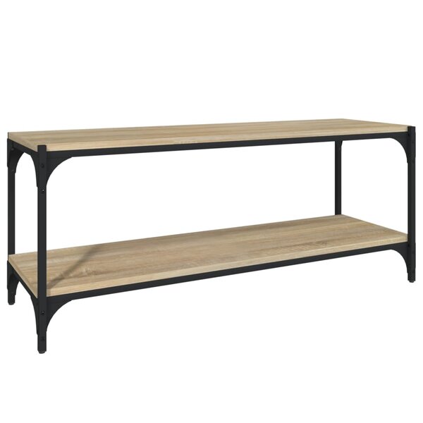 vidaXL Meuble TV Chêne sonoma 100x33x41 cm Bois d'ingénierie et acier