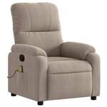 vidaXL Fauteuil inclinable de massage taupe tissu microfibre