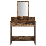 vidaXL Table de Toilette Chêne fumé 79 x 41 x 140 cm Bois d'ingénierie