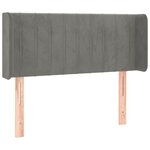 vidaXL Tête de lit à LED Gris clair 93x16x78/88 cm Velours
