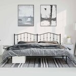 vidaXL Cadre de lit métal sans matelas avec tête de lit noir 193x203cm