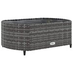 vidaXL Salon de jardin 9 Pièces avec coussins gris résine tressée