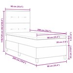 vidaXL Lit à ressorts avec matelas Gris clair 90 x 200 cm tissu