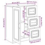 vidaXL Buffet Gris béton 66 x 34 5 x 87 cm Bois d'ingénierie