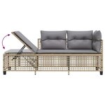 vidaXL Salon de jardin d'angle avec coussins 3Pièces mélange beige rotin