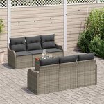 vidaXL Ensemble de canapé de jardin 7 Pièces Gris