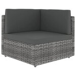 vidaXL Salon de jardin 10 Pièces avec coussins Gris Résine tressée