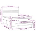 vidaXL Sommier à lattes de lit avec matelas Taupe 140x190 cm Tissu