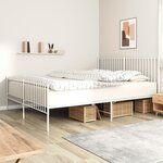 vidaXL Cadre de lit métal avec tête de lit/pied de lit blanc 183x213cm