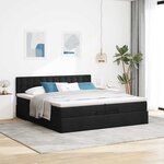 VidaXL Cadre de lit ottoman avec matelas noir 200x200cm tissu