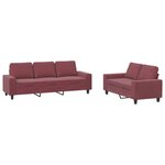 vidaXL Ensemble de canapés 2 Pièces rouge bordeaux tissu