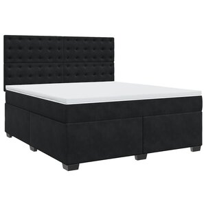 vidaXL Sommier à lattes de lit avec matelas Noir 180x200 cm Velours