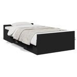 vidaXL Cadre de lit avec tiroirs noir 90x190 cm bois d'ingénierie