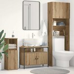 vidaXL Meuble sous-vasque de salle de bain avec porte chêne artisanal