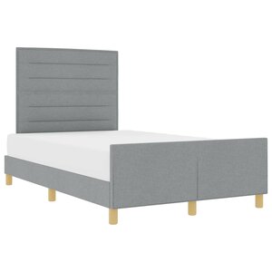 vidaXL Cadre de lit avec tête de lit Gris clair 140 x 200 cm tissu
