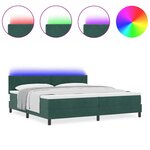 vidaXL Lit à ressorts avec matelas Vert foncé 200 x 200 cm Velours