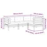 vidaXL Salon de jardin 4 Pièces et coussins bois massif sapin de douglas