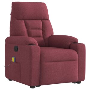 vidaXL Fauteuil inclinable de massage Rouge bordeaux Tissu