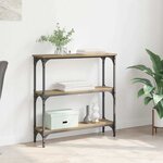 vidaXL Table console avec étagère chêne artisanal 75 x 22.5 x 75 cm