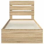 vidaXL Cadre de lit avec tiroir Sonoma Chêne et Argent 75 x 190 cm