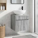 vidaXL Meuble de lavabo mural Sonoma gris 49 x 44 5 x 66 5 cm