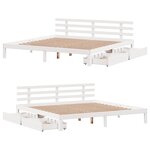 vidaXL Cadre de lit avec tiroirs sans matelas blanc 180x200 cm