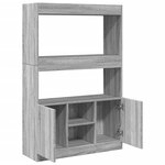 vidaXL Buffet haut sonoma gris 92x33x140 cm bois d'ingénierie