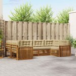 vidaXL Ensemble de canapés d'extérieur 6 pc Naturel et Beige