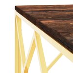 vidaXL Table basse doré acier inoxydable et bois massif récupération