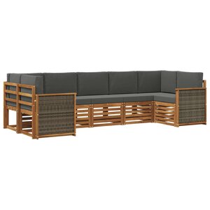 vidaXL Ensemble de canapés d'extérieur 6 pc Naturel et Anthracite