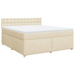vidaXL Sommier à lattes de lit avec matelas Crème 180x200 cm Tissu