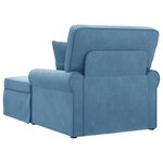 vidaXL Chaise lounge avec jupe avec coussin Bleu 91 x 157 x 91 cm