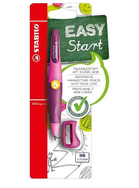 Porte-mine d'apprentissage easYergo 3.15, rose pour gauchers STABILO