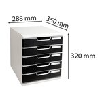 Module De Classement Modulo Office 5 Tiroirs Fermés - Noir - Exacompta