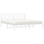 vidaXL Cadre de lit métal avec tête de lit blanc 183x213 cm