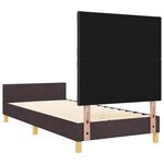 vidaXL Cadre de lit avec tête de lit Marron foncé 90 x 190 cm tissu
