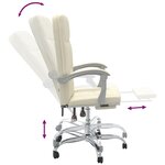 vidaXL Fauteuil inclinable de bureau Crème Similicuir