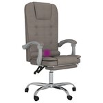 Fauteuil de massage inclinable de bureau informatique étude tissu taupe 02_0025421