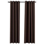 vidaXL Rideaux occultants Aspect lin avec œillets 2Pièces Taupe 140x225cm